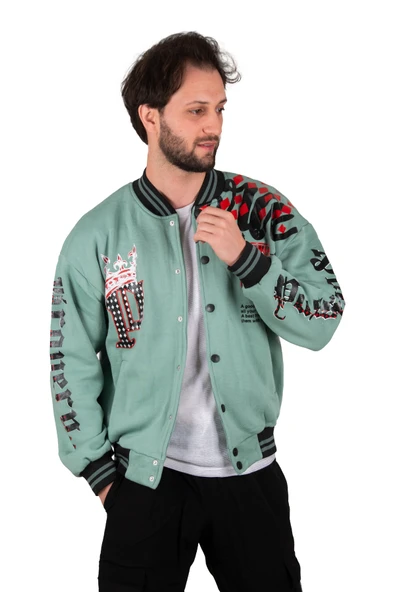 DeepSEA Kolları Önü ve Arkası Baskılı Üç İplik Çıtçıtlı Kolej Mont 2304764 - Resim 5