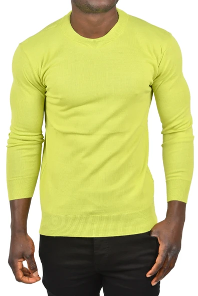 DeepSEA Bisiklet Yaka Triko Dar Kalıp  Tüylenmeyen Kazak 2505499 - Resim 8