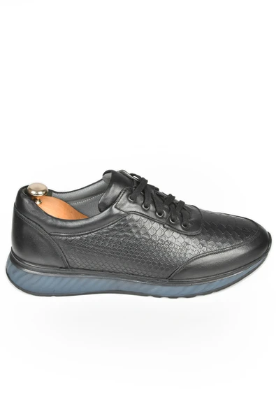 DeepSEA Desenli Hakiki Deri Ortopedik Yüksek Taban Bağcıklı Spor Ayakkabı Loafer 2509995 - Resim 6