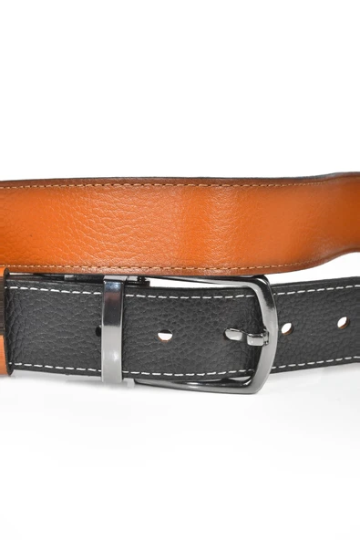 DeepSEA Çift Taraflı Hakiki Deri Spor Kemer Dönen Tokalı 4 cm  Orjinal Deri Kemer 2502630 - Resim 8