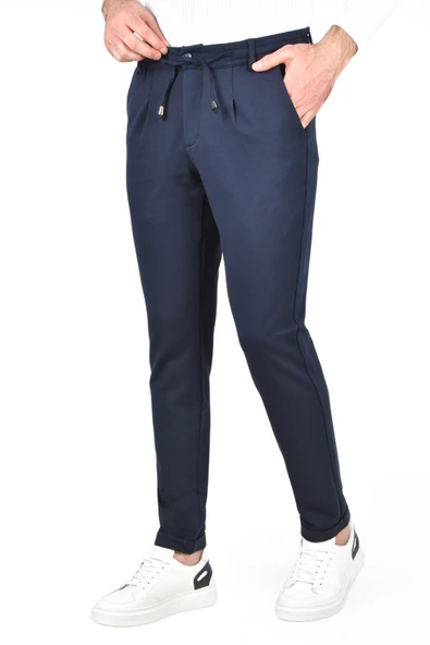 DeepSEA Beli Lastikli Slim Fit Likralı Duble Paça Penye Spor Pantolon 2502385 - 11