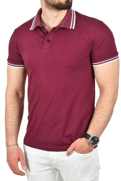 DeepSEA Slim Fit Pamuklu Kumaş Polo Yaka Tişört Nefes Alan Dar Kesim Kıvrılmaz Yaka Tişört 2503021 - 6