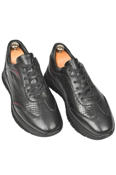 DeepSEA Desenli Bağcıklı Yüksek Taban Deri Spor Ayakkabı Casual Sneaker 2509994 - 4