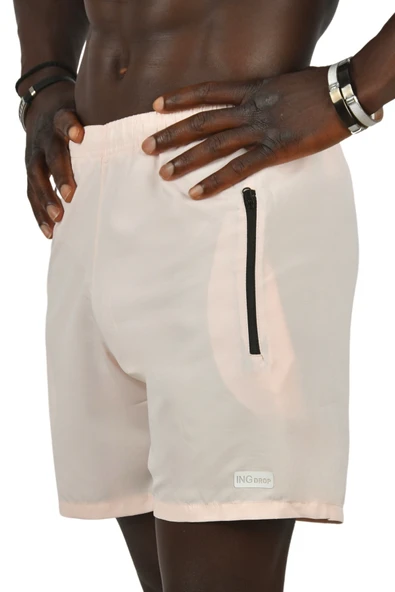 DeepSEA Hızlı Kuruyan Micro Polyester File Astarlı Cep Fermuarlı Kısa Deniz Şortu 2403008 - Resim 3