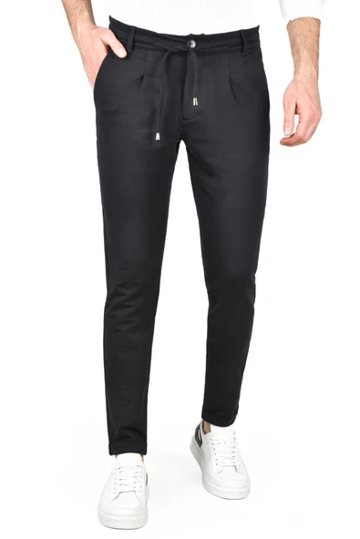 DeepSEA Beli Lastikli Slim Fit Likralı Duble Paça Penye Spor Pantolon 2502385 - 4