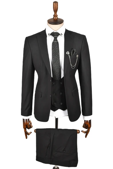 DeepSEA İtalyan Kesim Çift Yırtmaç 3lü Takım Elbise 2300528 - Resim 8