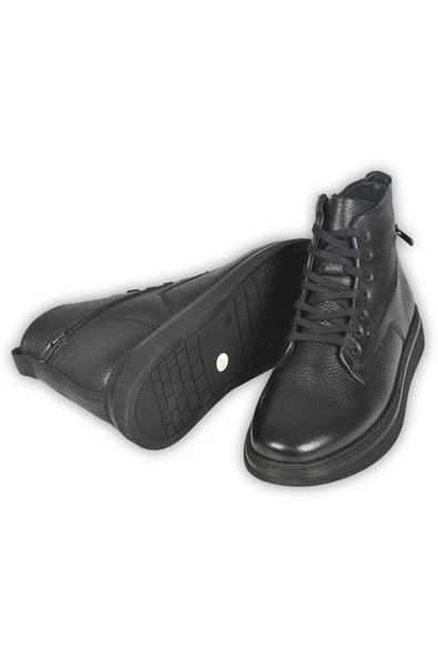 DeepSEA Su ve Soğuğa Dayanıklı Ortopedik Eva Taban Yanları Fermuarlı Bağcıklı Hakiki Deri Bot 2509942 - Resim 6