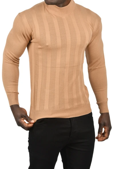 DeepSEA Çizgi Desenli Yarım Balıkçı Yaka Triko Boğazlı Kazak 2505513 - Resim 12