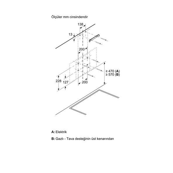 Bosch DWK64PJ60T Siyah Duvar Tipi Ankastre Davlumbaz - 8