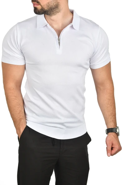 DeepSEA Slim Fit Nefes Alan Pamuklu Polo Yaka Tişört Dar Kesim Likralı Triko Tişört 2505001 - 4