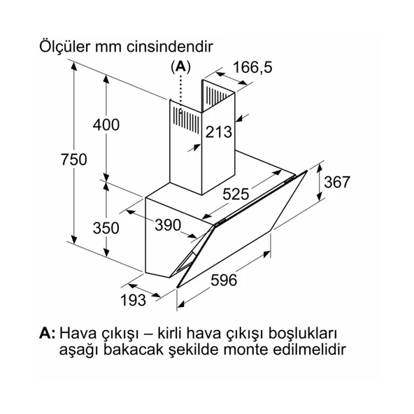 Bosch DWK66PJ20T Beyaz Duvar Tipi Davlumbaz - 5