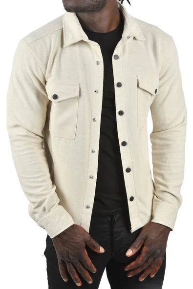 DeepSEA Örme Kalın Kumaş Gömlek Yaka Çıtçıtlı Cepleri Kapaklı Spor Ceket 2500557 - 10