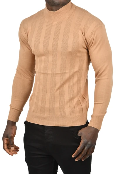 DeepSEA Çizgi Desenli Yarım Balıkçı Yaka Triko Boğazlı Kazak 2505513 - Resim 10