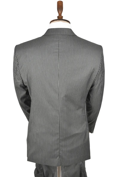 DeepSEA Çift Düğme Çift Yırtmaç Çizgili Slim Fit 3 Lü Takım Elbise 2300162 - 9