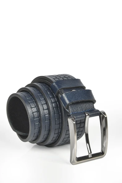 DeepSEA Kare Desenli Hakiki  Deri Kot Kemeri Orjinal Deri 4 cm Spor Kemer 2402620 - Resim 5