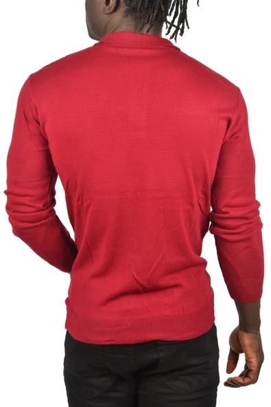 DeepSEA Slim Fit Polo Yaka İnce Triko Kazak 2505500 - Resim 5