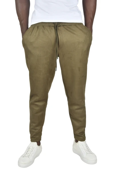 DeepSEA Beli Lastikli Bağcıklı Kırışmayan Süet Kumaş Rahat Kesim Dar Paça Spor Pantolon 2505556 - Resim 6