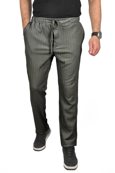 DeepSEA Rahat Kesim Örme Kumaş Beli Lastikli İnce Spor Pantolon 2502216 - Resim 11