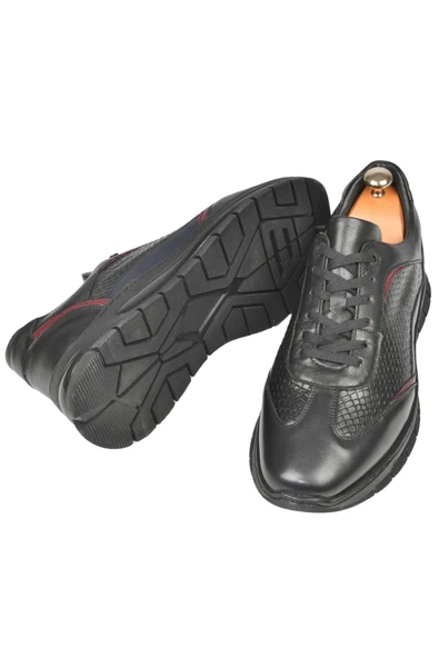 DeepSEA Desenli Bağcıklı Yüksek Taban Deri Spor Ayakkabı Casual Sneaker 2509994 - 5