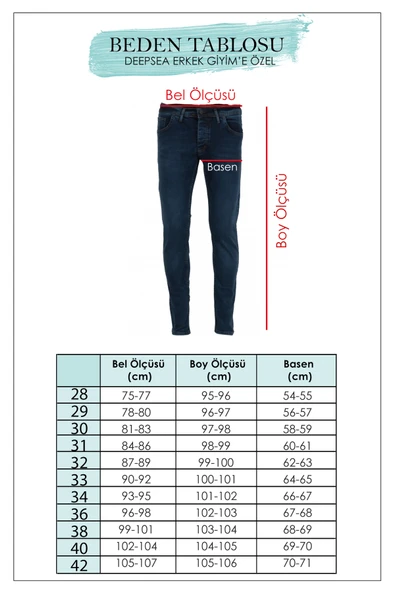 DeepSEA Slim Fit Dar Kesim Likralı Jean Tırnak Taşlamalı Kot Pantolon 2508205 - 3