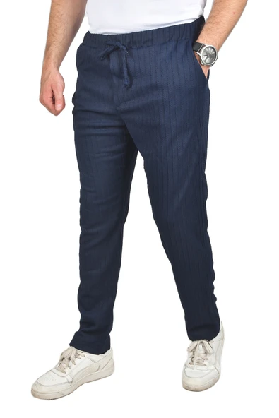 DeepSEA Rahat Kesim Örme Kumaş Beli Lastikli İnce Spor Pantolon 2502216 - Resim 4