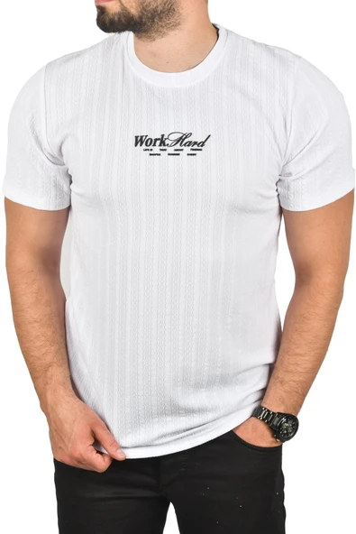 DeepSEA Dar Kesim Pamuklu Tişört Slim Fit Nefes Alan Yumuşak Dokulu Tişört 2504351 - Resim 2