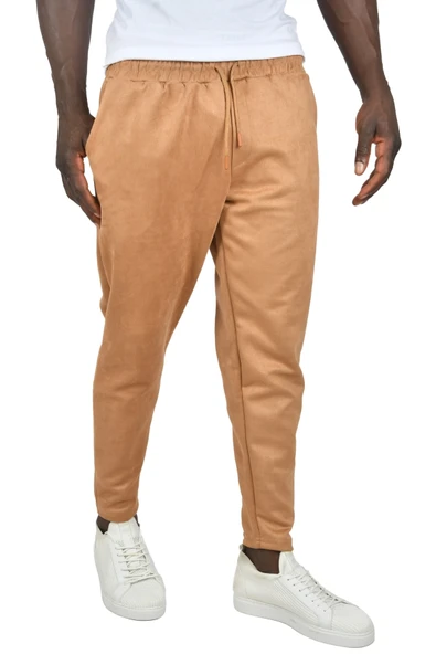 DeepSEA Beli Lastikli Bağcıklı Kırışmayan Süet Kumaş Rahat Kesim Dar Paça Spor Pantolon 2505556 - Resim 10