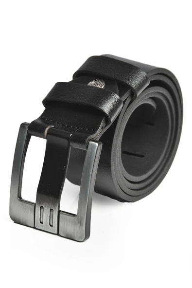 DeepSEA Özel Yapım %100 Hakiki Manda Derisi Kot Kemeri 4,5 cm Kalın Dilli Orjinal Deri Kemer 1801312 - Resim 2