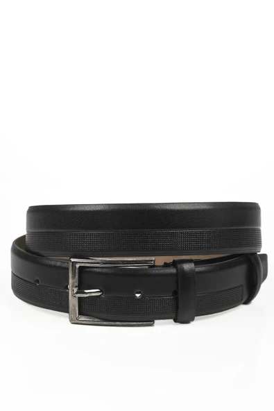 DeepSEA Klasik Suni Deri Kemer 3,5 cm Eninde Lazer İşlemeli Suni Deri Kemer 2402612 - Resim 4