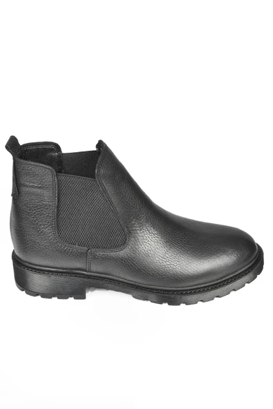 DeepSEA Yanları Lastikli İçi Kürklü Hakiki Deri Ortopedik Kaymaz Taban Yarım Bot 2509990 - Resim 5