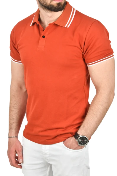 DeepSEA Slim Fit Pamuklu Kumaş Polo Yaka Tişört Nefes Alan Dar Kesim Kıvrılmaz Yaka Tişört 2503021 - 1