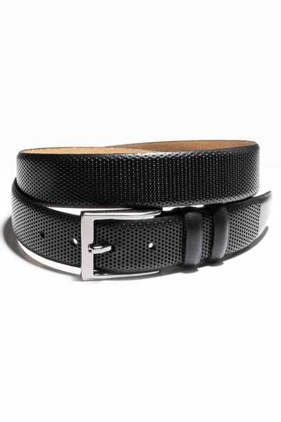 DeepSEA Erkek Nokta Desenli Klasik Kemer 3,5 cm Hakiki Deri Kemer 2104489 - Resim 2