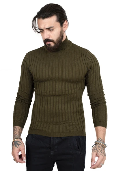 DeepSEA Yarım Balıkçı Yaka Çizgili Örme Kazak 2100017 - Resim 2