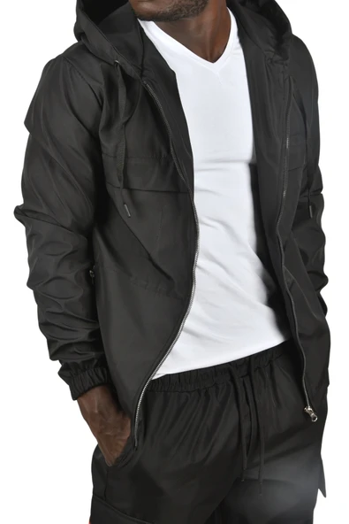 DeepSEA Su ve Rüzgar Geçirmez Kapüşonlu Cepleri Fermuarlı Slim Fit Mevsimlik Mont Yağmurluk 2500775 - Resim 7