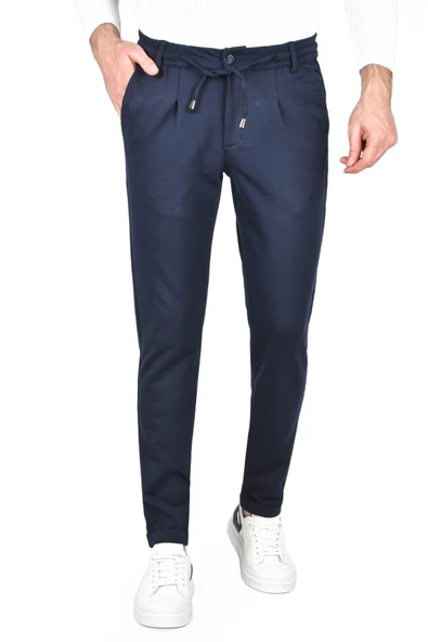 DeepSEA Beli Lastikli Slim Fit Likralı Duble Paça Penye Spor Pantolon 2502385 - 10