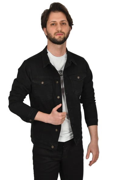 DeepSEA Likralı Slim Fit Kot Mont Jean Ceket 2304001 - 2