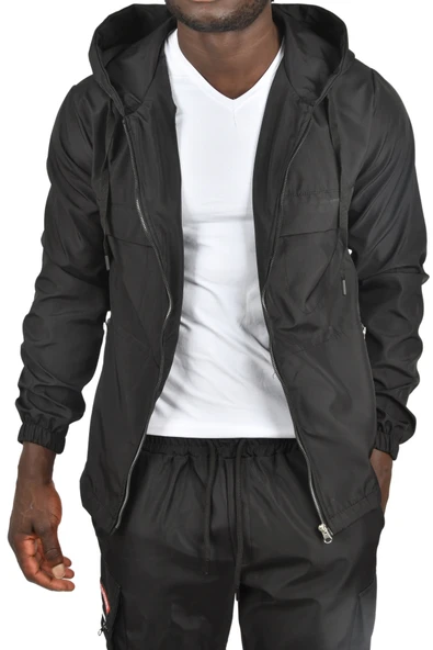 DeepSEA Su ve Rüzgar Geçirmez Kapüşonlu Cepleri Fermuarlı Slim Fit Mevsimlik Mont Yağmurluk 2500775 - Resim 2