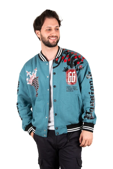 DeepSEA Kolları Önü ve Arkası Baskılı Üç İplik Çıtçıtlı Kolej Mont 2304764 - Resim 6