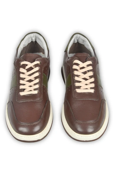 DeepSEA Bağcıklı Ortopedik Poli Taban Orjinal Deri Spor Sneaker Ayakkabı 2509956 - Resim 6