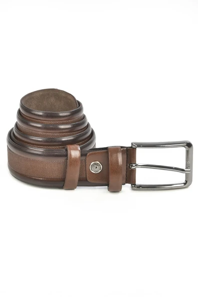 DeepSEA 3,5 cm Ortası Nokta Şeritli Suni Deri Klasik Kemer 2402607 - Resim 6