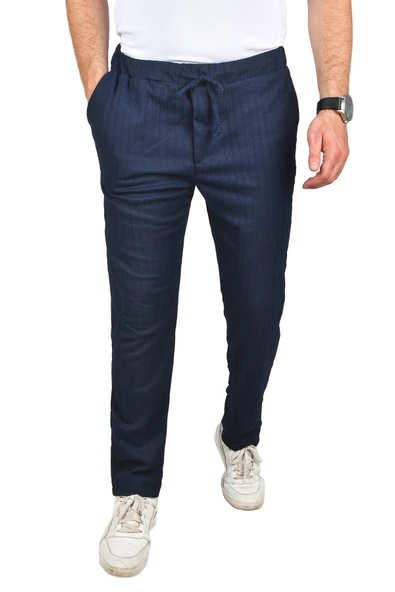 DeepSEA Rahat Kesim Örme Kumaş Beli Lastikli İnce Spor Pantolon 2502216 - Resim 5