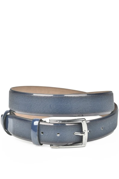 DeepSEA Erkek Nokta Desenli 3,5 cm Rugan Klasik Suni Deri Erkek Kemer 2104486 - Resim 5