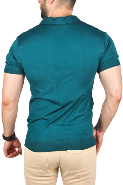 DeepSEA Slim Fit Nefes Alan Pamuklu Polo Yaka Tişört Dar Kesim Örme Kumaş Tişört 2505030 - 6