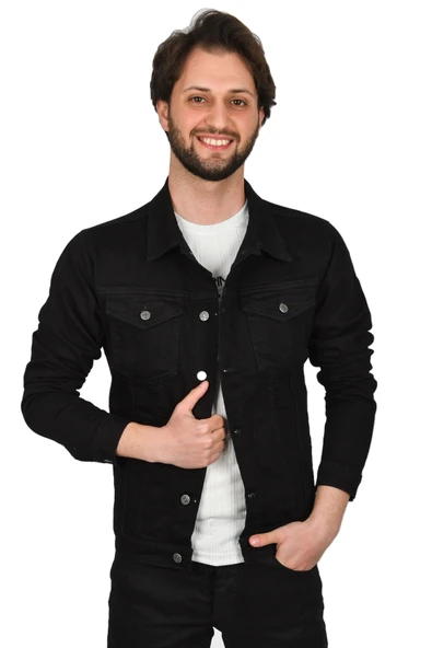 DeepSEA Dar Kesim Likralı Metal Düğmeli Kot Mont 2201005 ürün görseli