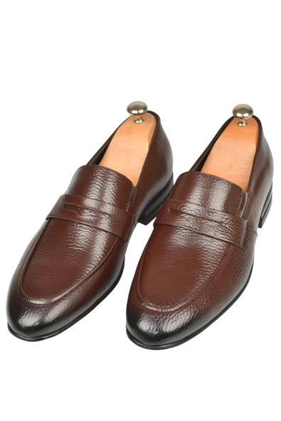 DeepSEA Desenli Hakiki Deri Klasik Ayakkabı Loafer 2501002 - 8