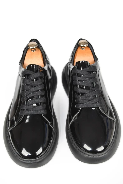 DeepSEA Bağcıklı Yüksek Taban Parlak Ortopedik Casual Deri Ayakkabı Sneaker 2509973 - 2