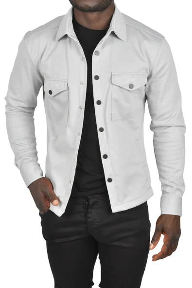 DeepSEA Kalın Örme Kumaş Gömlek Yaka Çıtçıtlı Cepleri Kapaklı Likralı Dar Kesim Spor Ceket 2501559 - 10