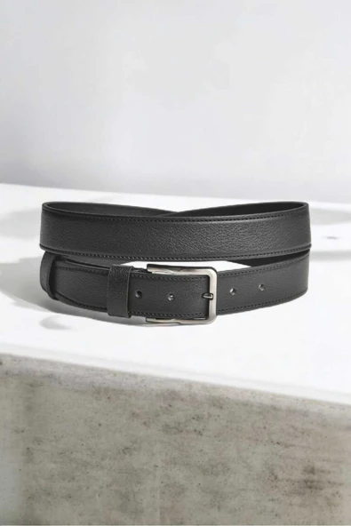 DeepSEA %100 Hakiki Deri 3,5 cm Klasik Kemer  Kumaş Pantolon Kemeri 2502636 - 6