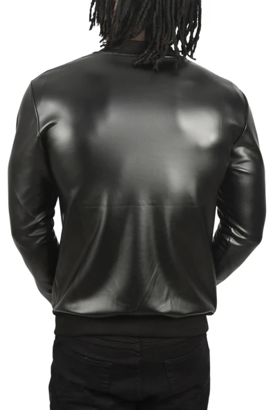 DeepSEA Taş İşlemeli Leopar Desenli Suni Deri Ceket Mont Biker Ceket 2500728 - 8