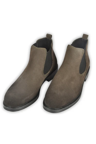 DeepSEA Yanları Lastikli Süet Deri Ortopedik Taban Chelsea Bot 2509938 - Resim 11